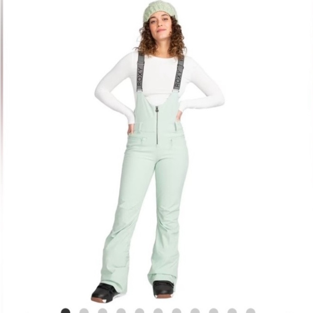Roxy Mint Green Snow Bib Overalls